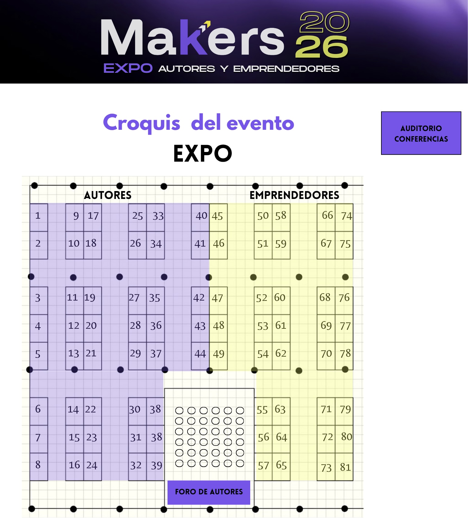 Croquis zonas del evento